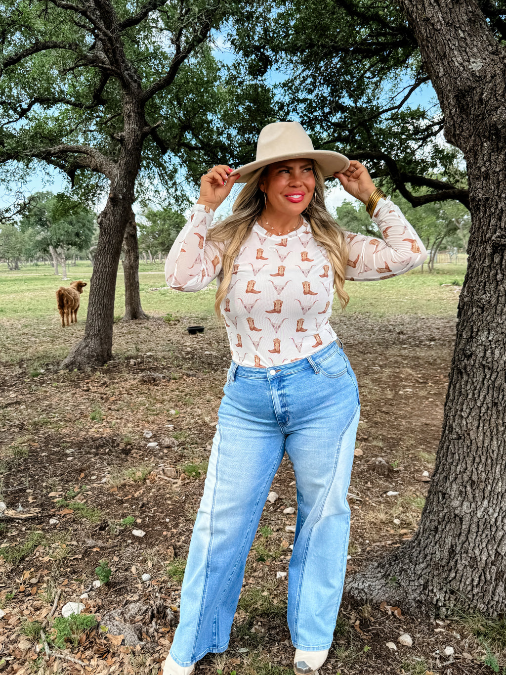 Boots & Blooms Mesh Tops