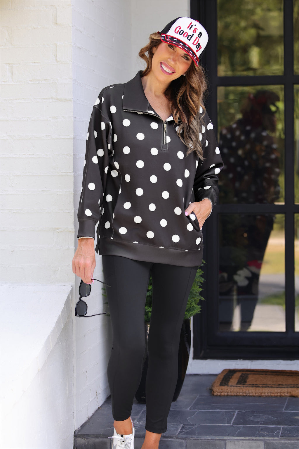 Dottie Polka Dot Quarter Zip