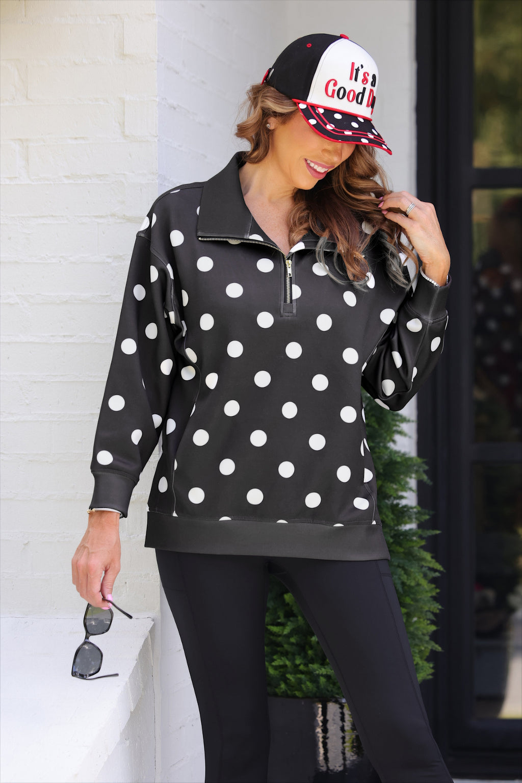 Dottie Polka Dot Quarter Zip