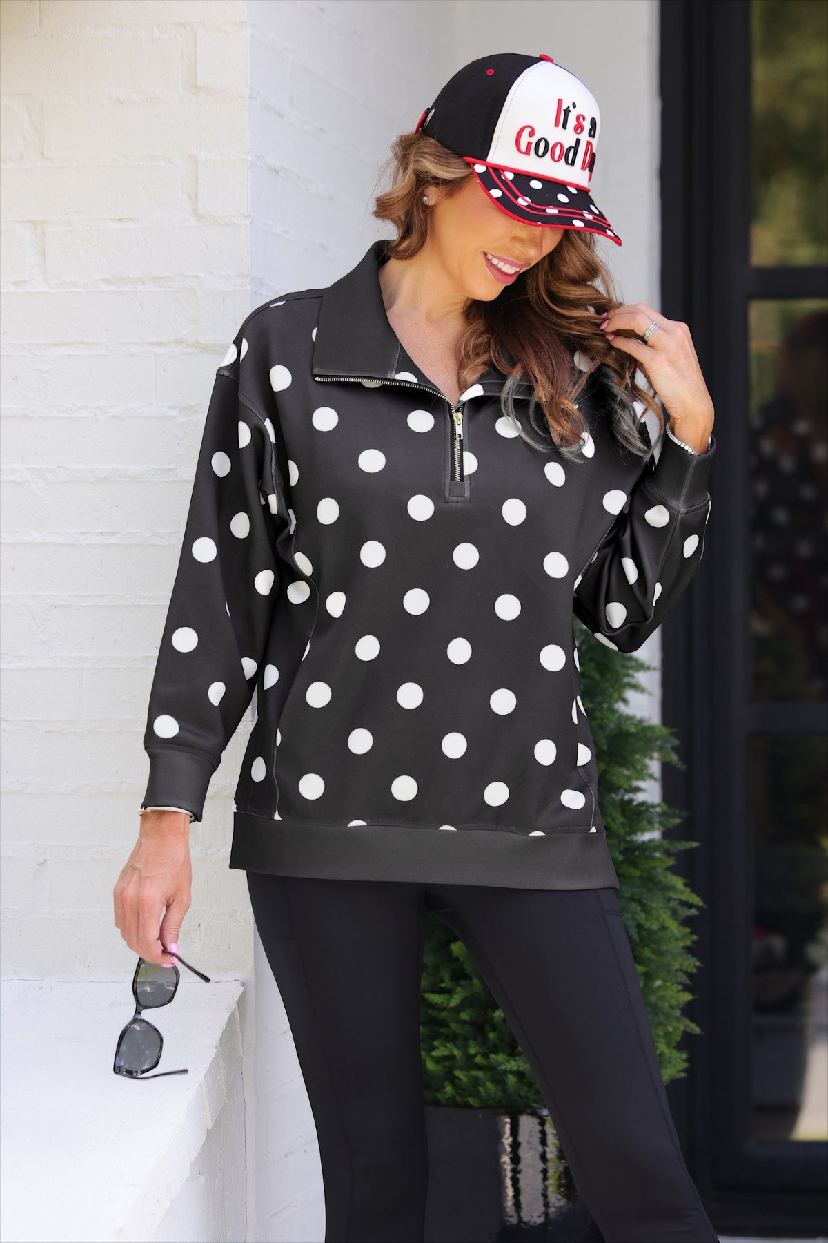 Dottie Polka Dot Quarter Zip