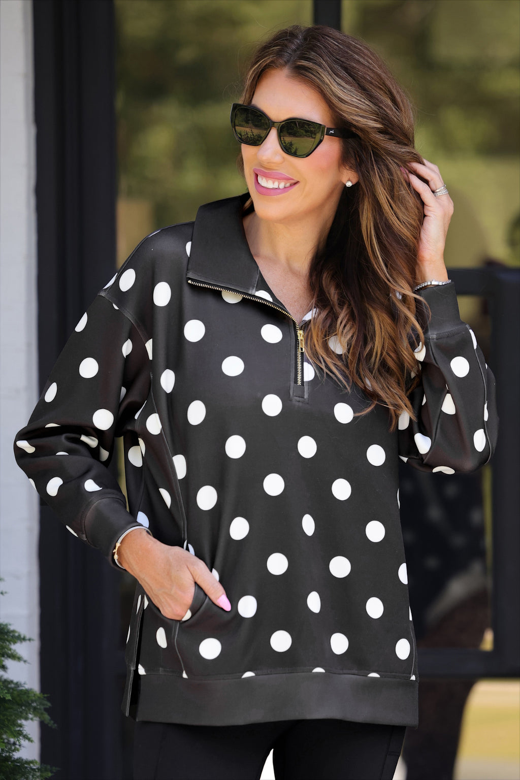 Dottie Polka Dot Quarter Zip