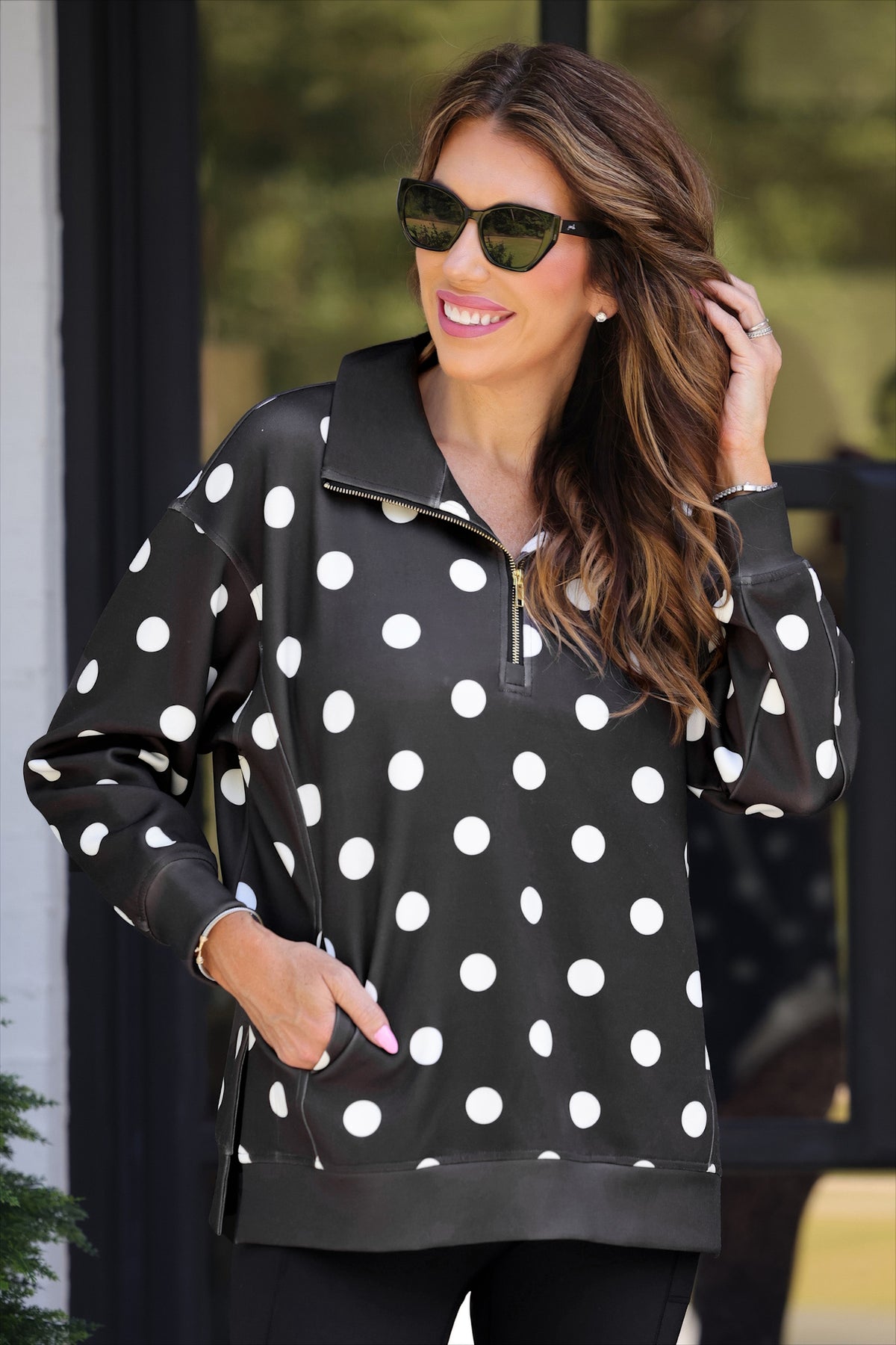 Dottie Polka Dot Quarter Zip