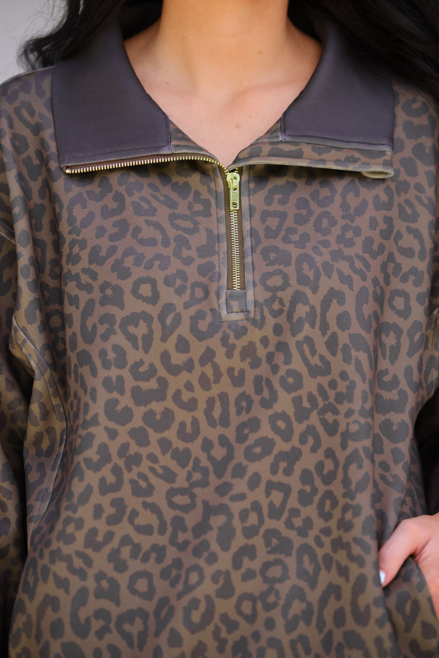 Remi Leopard Quarter Zip