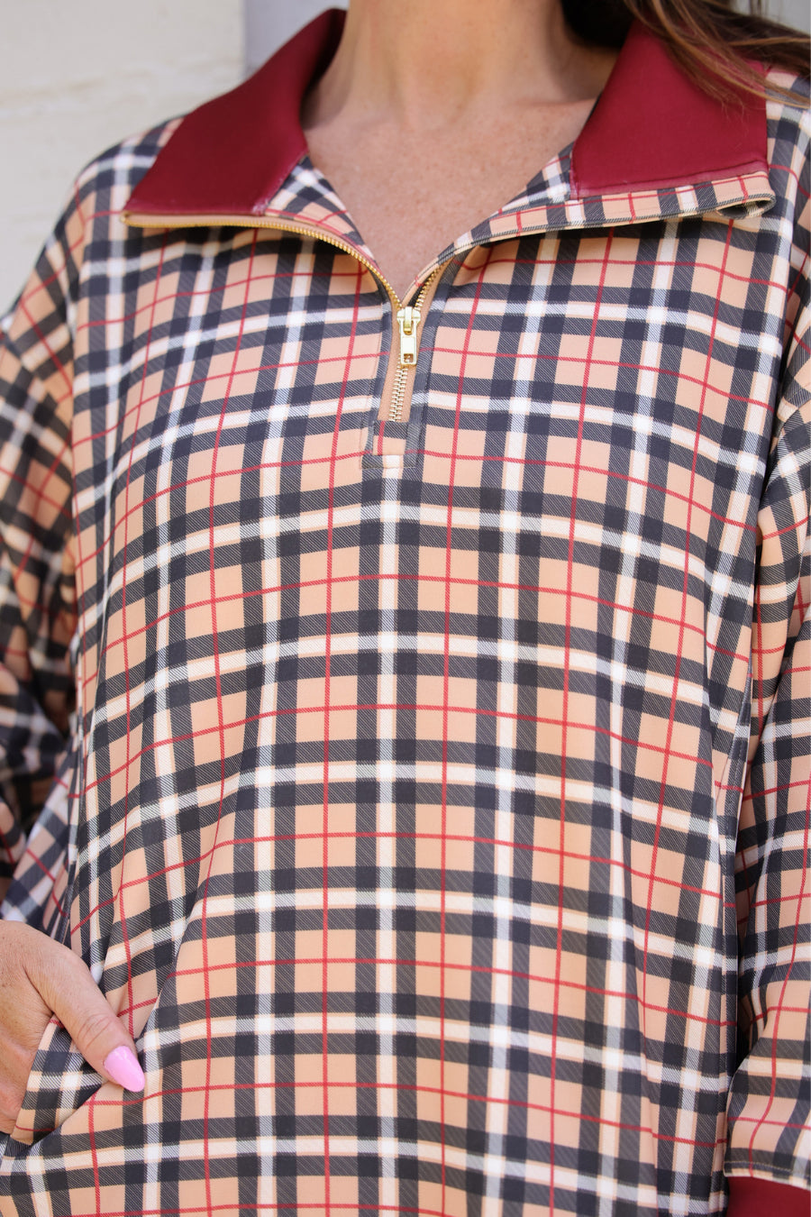 Hattie Plaid Quarter Zip