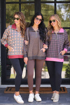 Hattie Plaid Quarter Zip