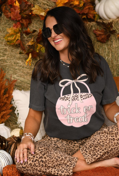 Trick Or Treat Leopard Bucket Tee