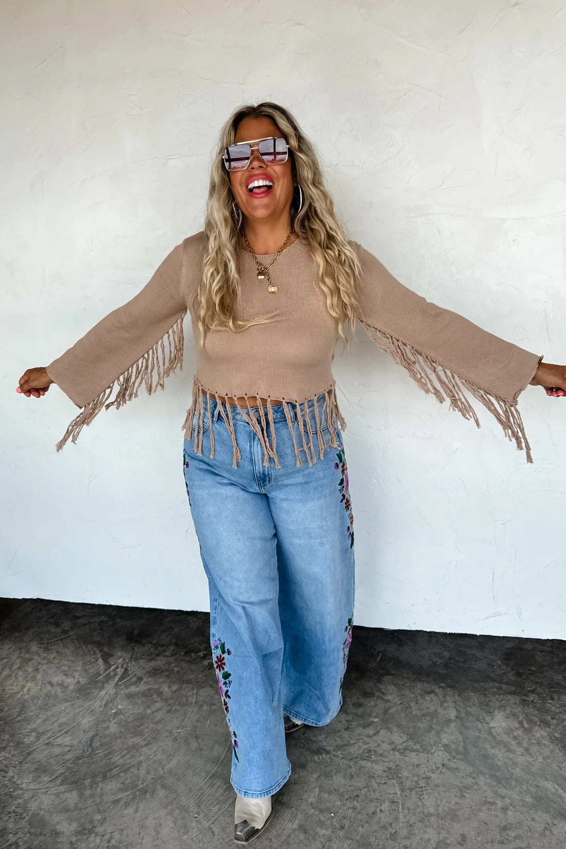 Evie Floral Embroidered Jeans