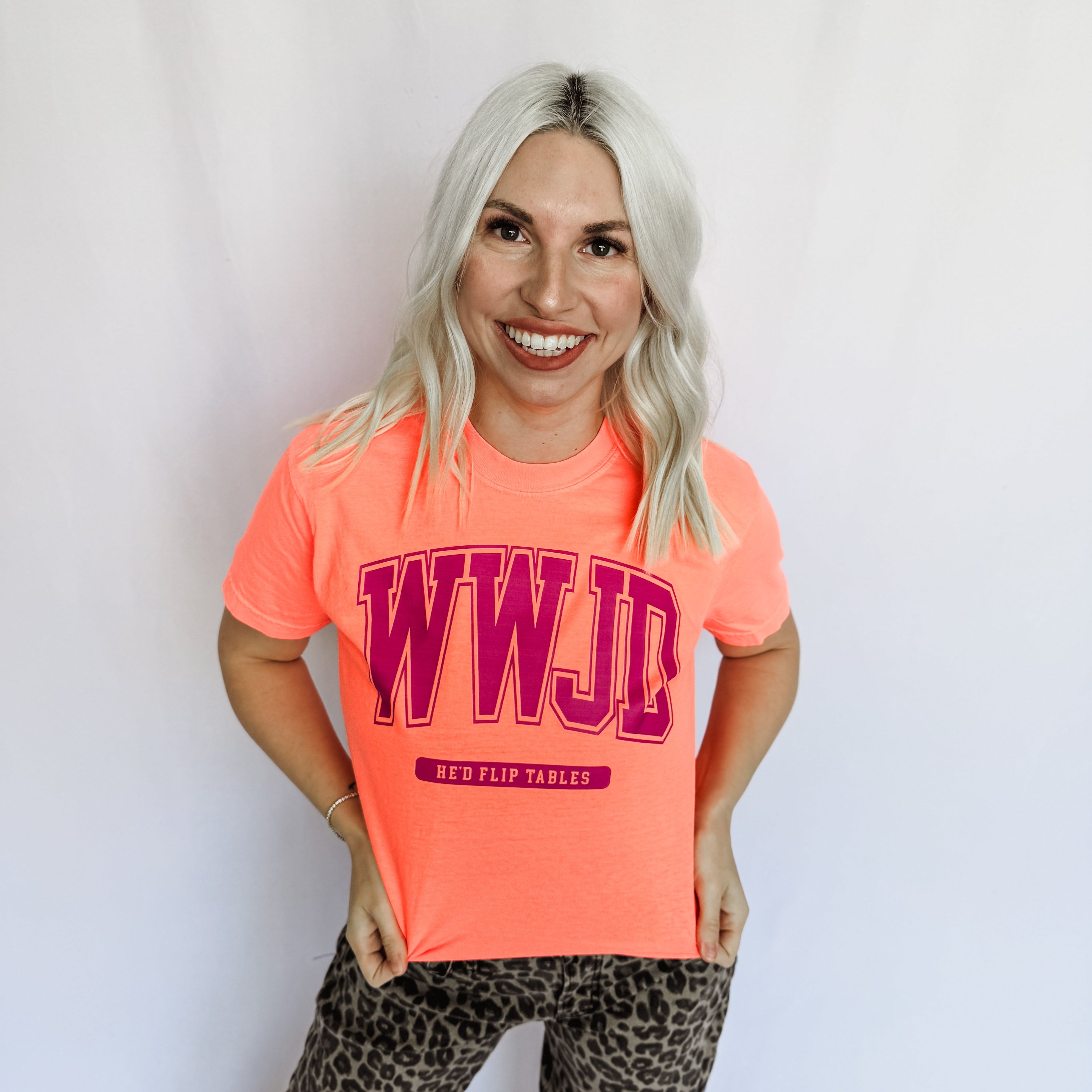 Orange WWJD Flip Tables Graphic Tee
