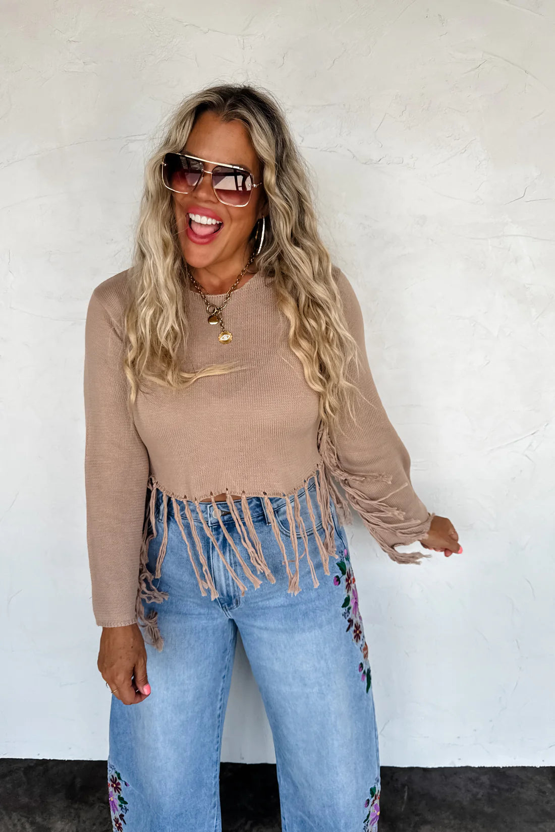 Evie Floral Embroidered Jeans