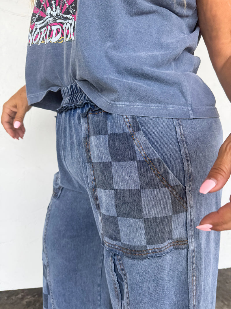 Groove On Checker Flare Pants