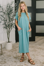 Harley Dress in Dusty Teal