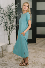 Harley Dress in Dusty Teal