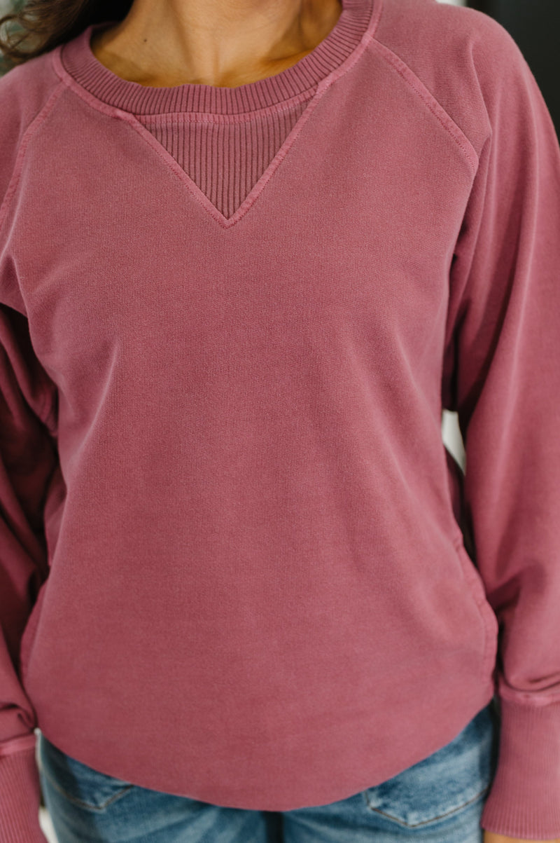 For the Experience Relaxed Pullover in Cabernet
