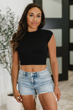Halfway to Heaven Cropped Top in Black