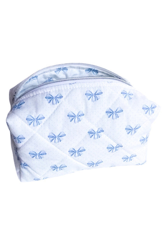 Blue Bow Makeup Bag