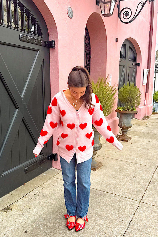 Light Pink Heart Cardigan