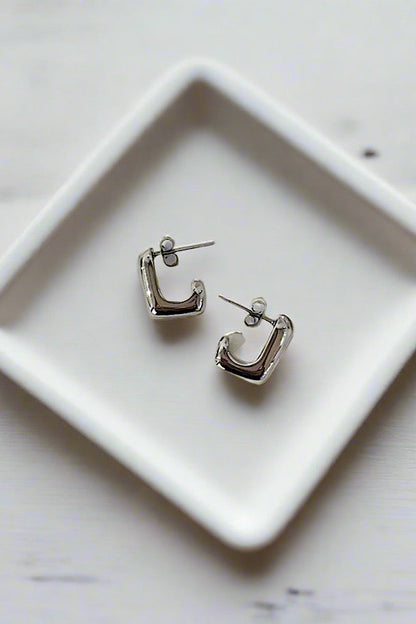 Square Silver Earrings