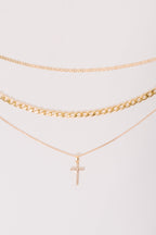Layered Faith Necklace in Gold