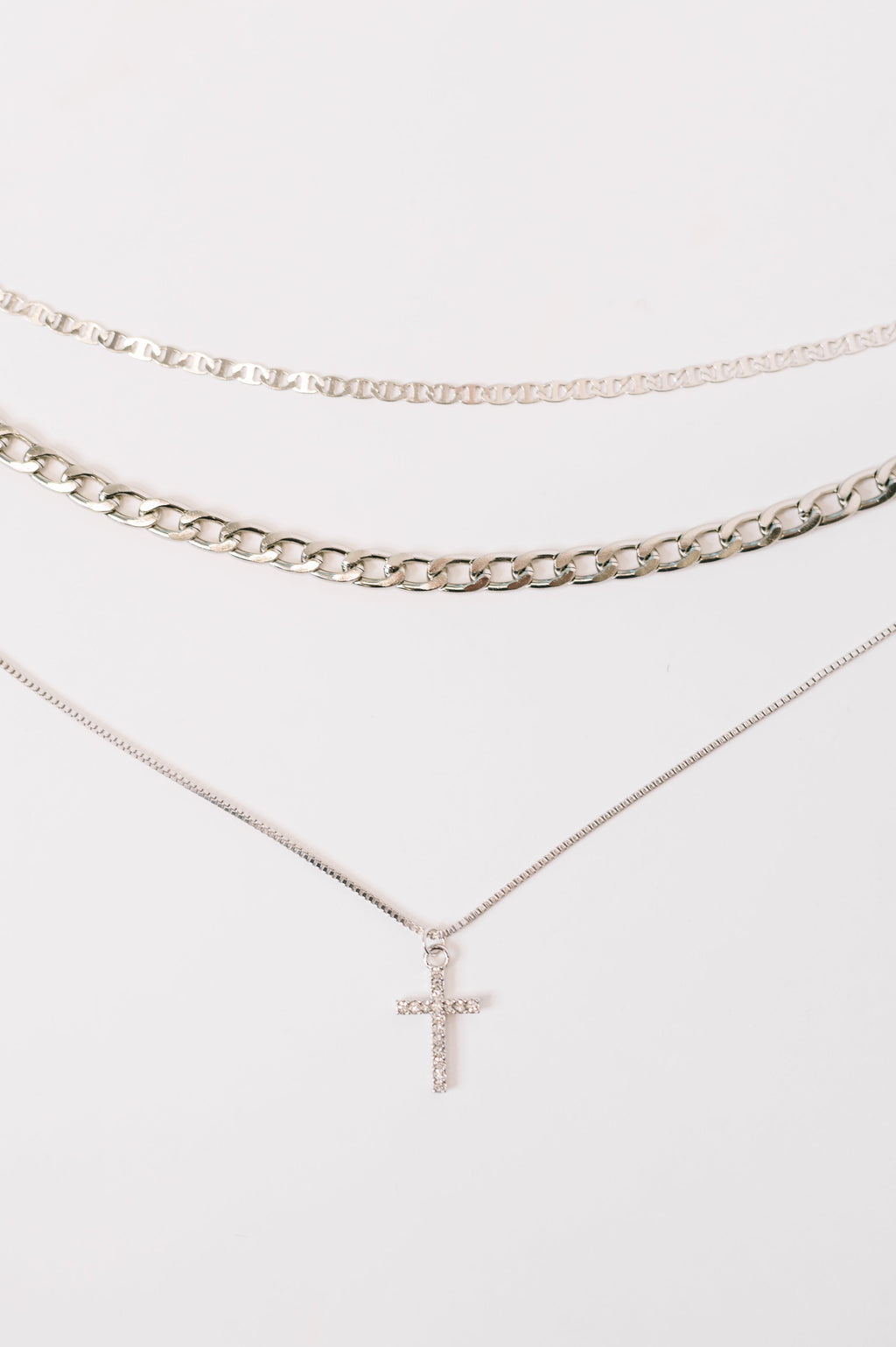 Layered Faith Necklace in Silver