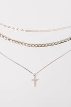 Layered Faith Necklace in Silver