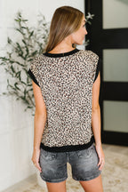 Meow's the Time Banded Hem Top in Leopard Print