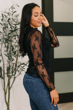 Next Level Patterned Layering Top in Black