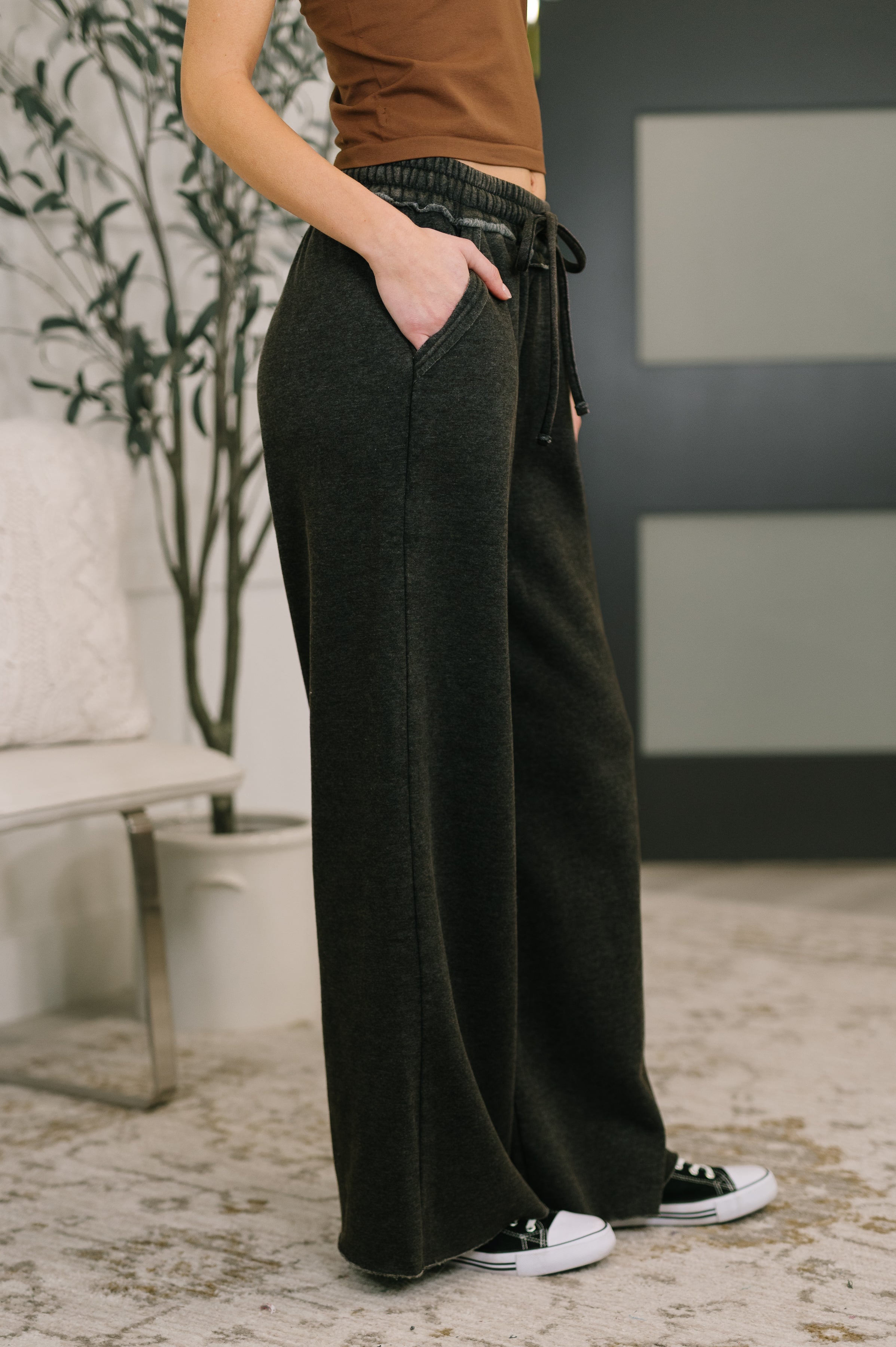 Nights Like This High Waist Sweats in Ash Black
