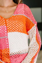 Off the Grid Net Color Block Layering Top