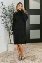 Personal Assistant Turtleneck Dress in Black
