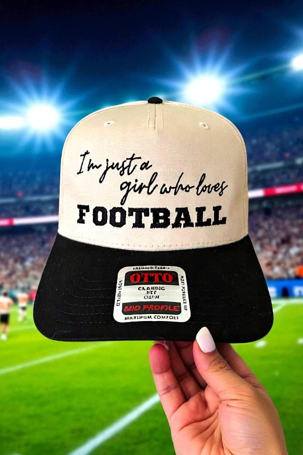SC - Just a Girl Who Loves Football Embroidered Hat