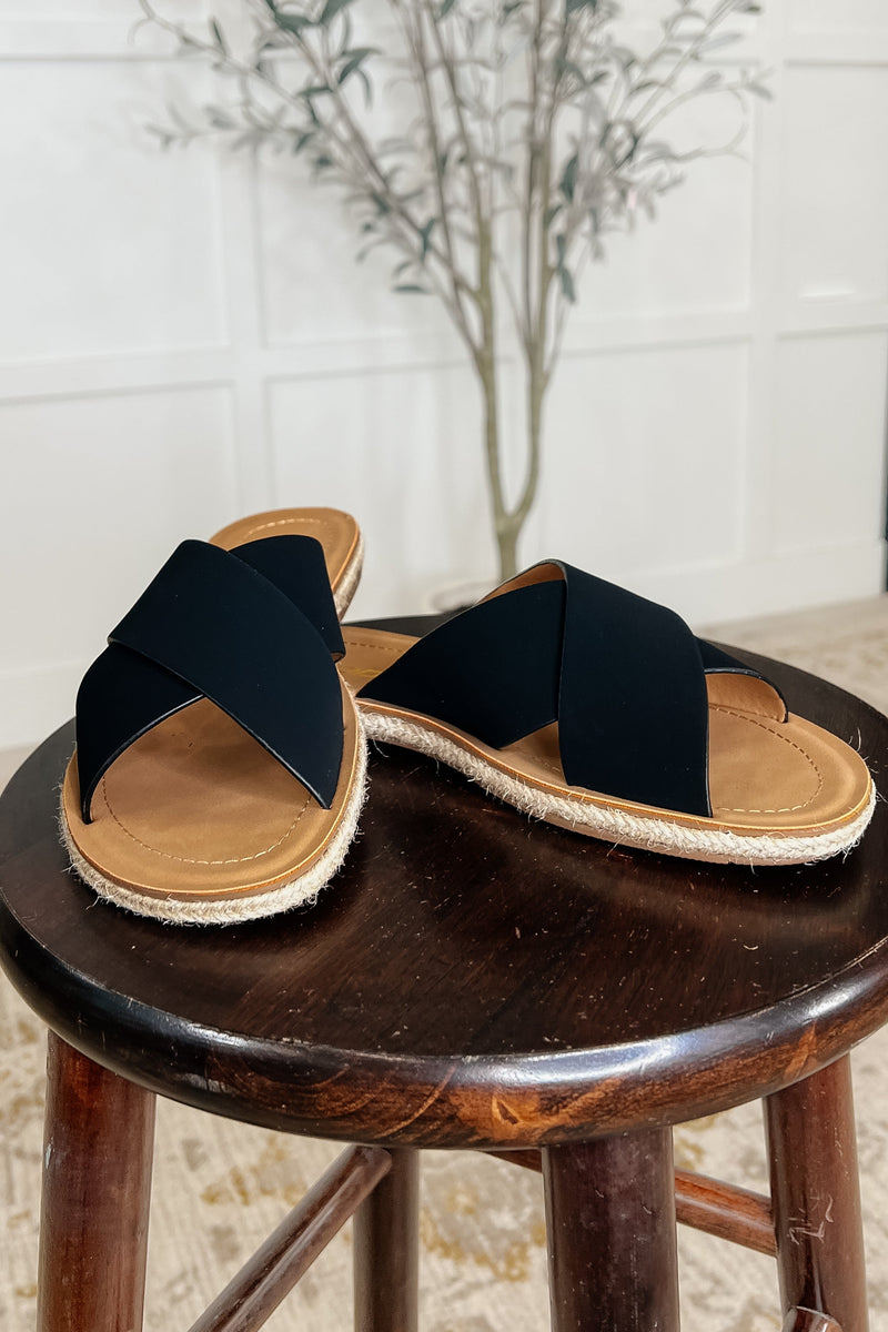 Shore Thing Slip on Sandals in Prism Black