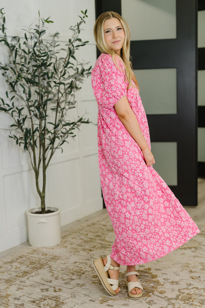 Softly Spoken Textured V-Neck Dress