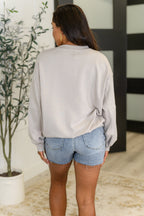 Sweet with a Side Eye Drop Shoulder Pullover in Taupe