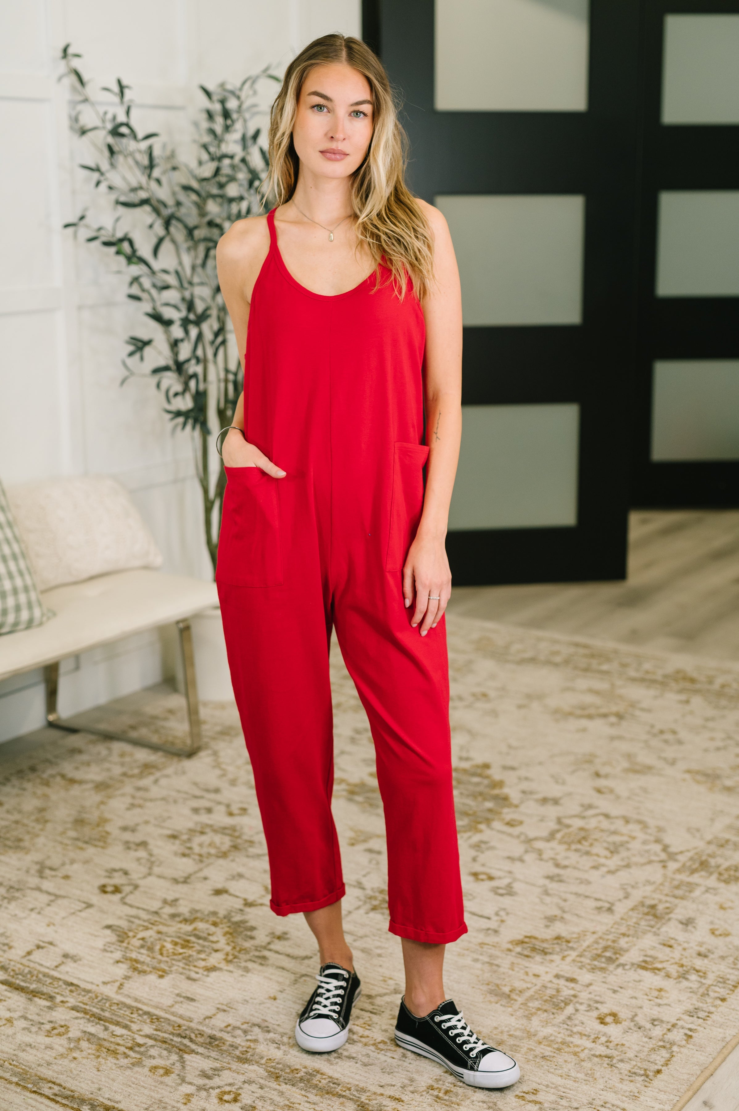 Haven Jumpsuit in Ruby