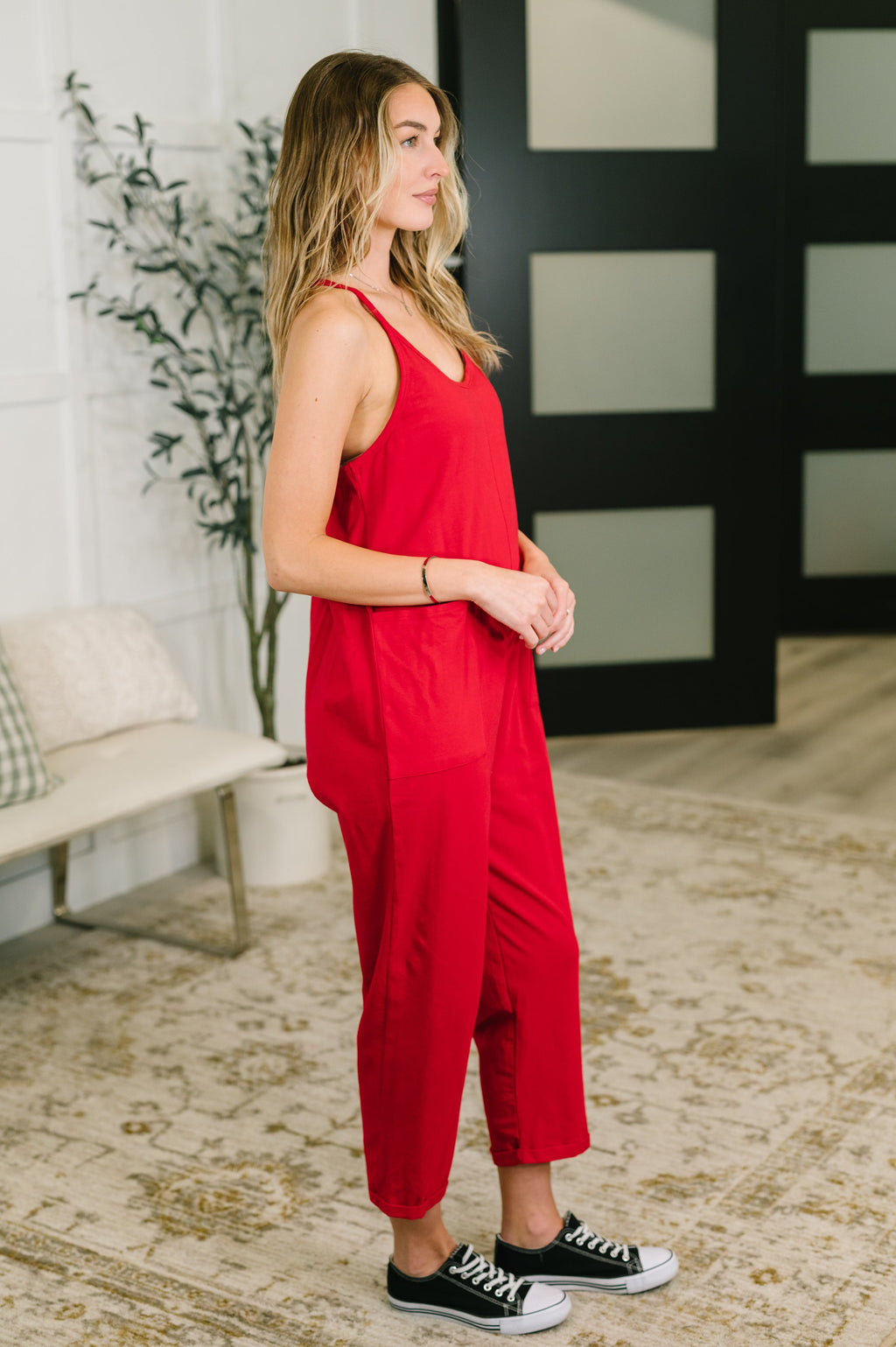 Haven Jumpsuit in Ruby