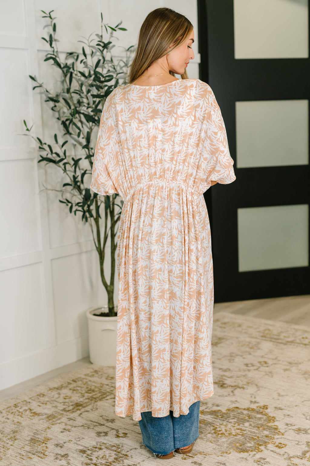 Vacation Time Kimono in Milk Tea