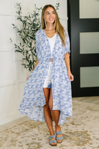 Vacation Time Kimono in Periwinkle
