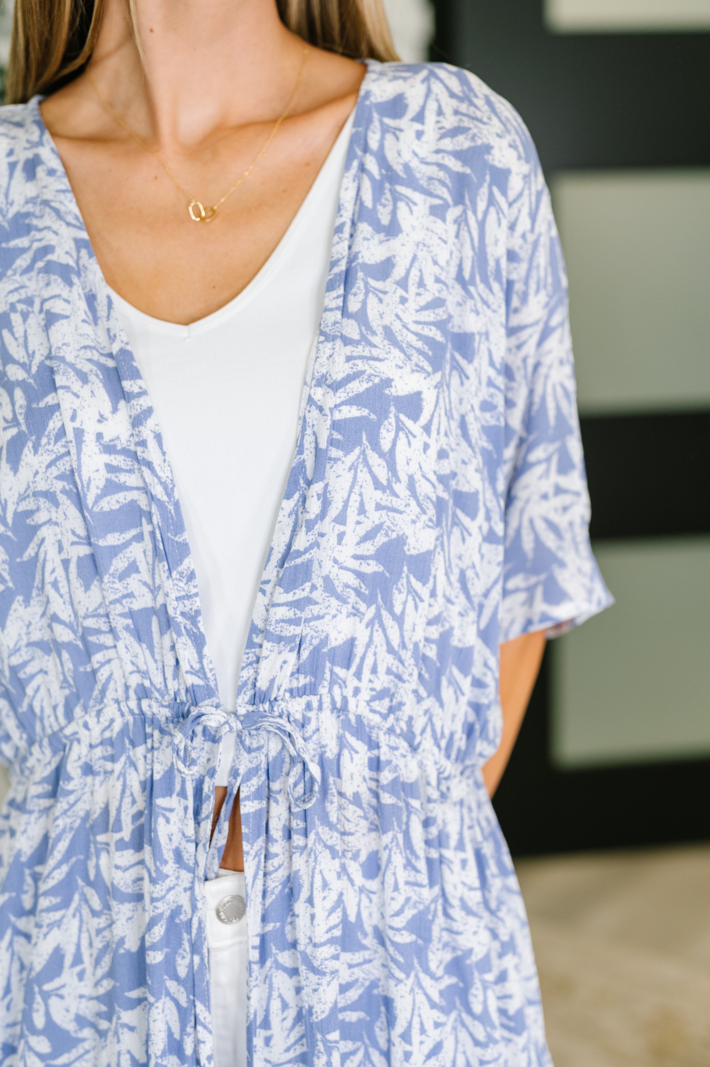 Vacation Time Kimono in Periwinkle