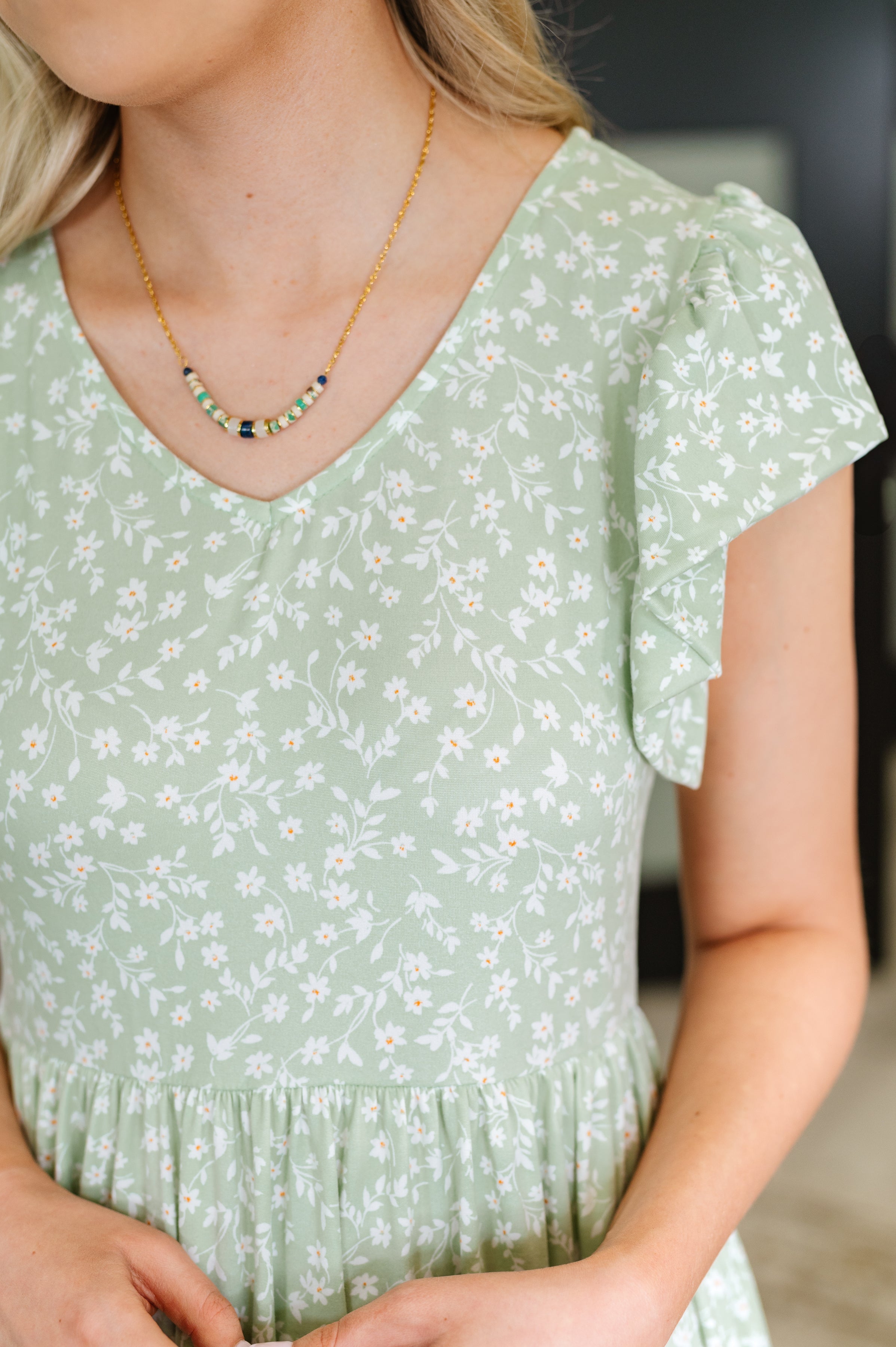 Twirl Me Softly Flutter Sleeve Dress