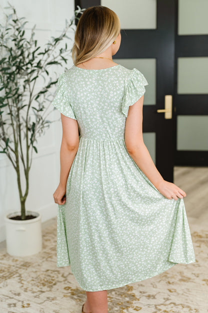 Twirl Me Softly Flutter Sleeve Dress