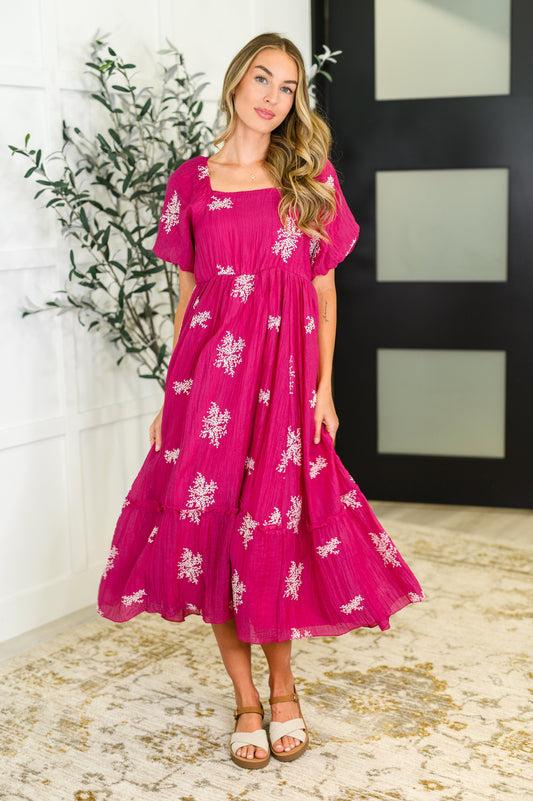 Twirl in Bloom Square Neck Dress
