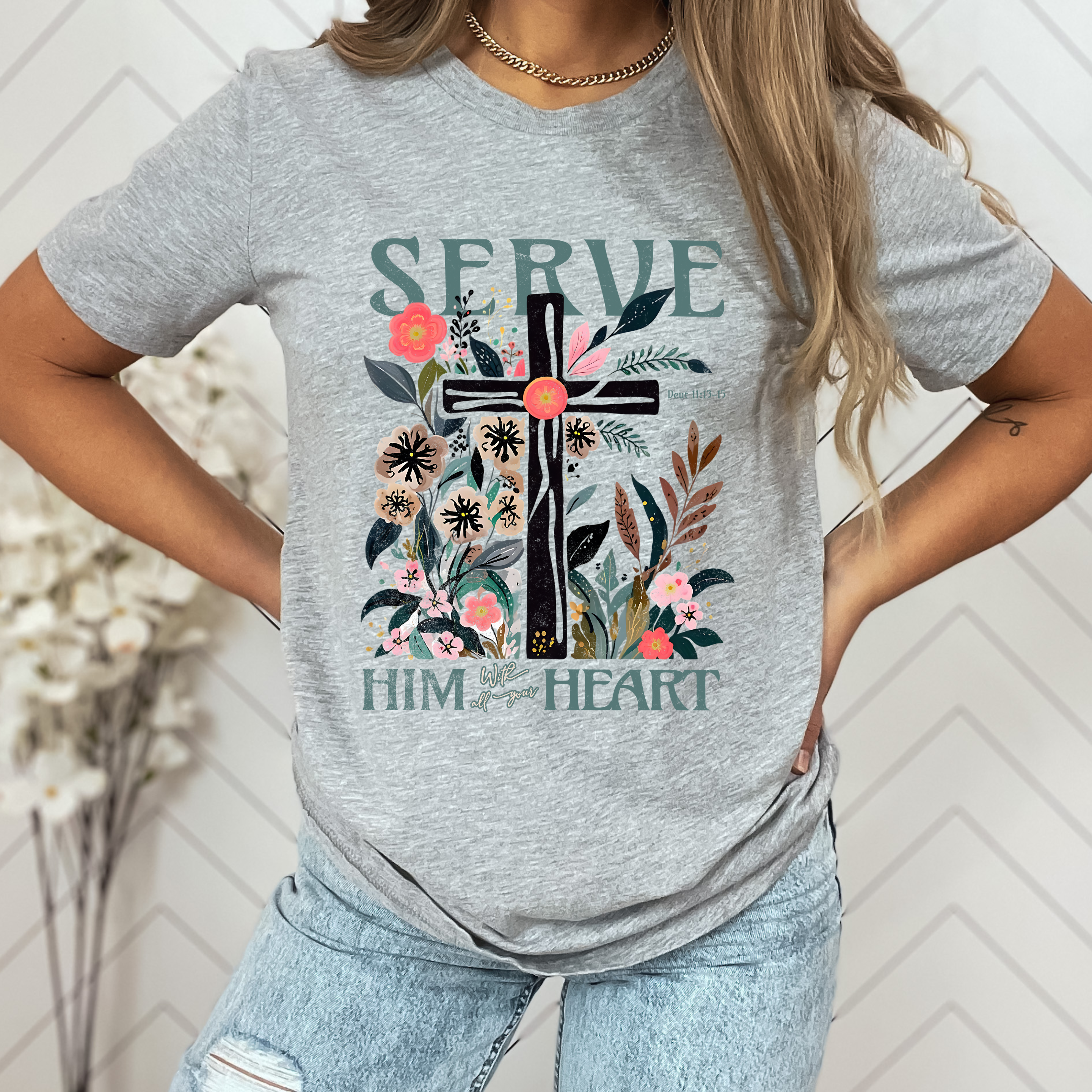 Serve Him With All Your Heart Graphic Tee & Sweatshirt