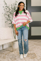 What's a Girl to Do Contrast Trim Relaxed Top