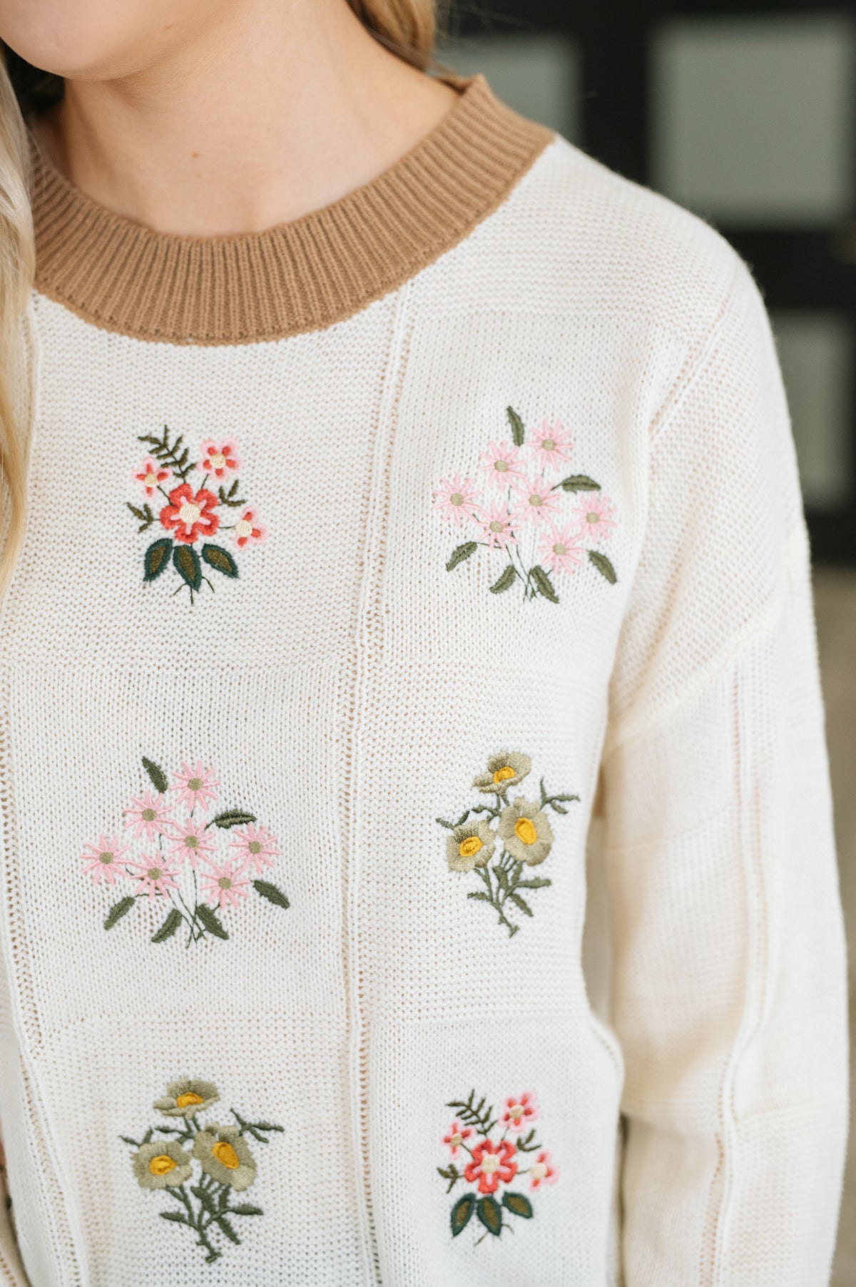 Sally Floral Block Sweater