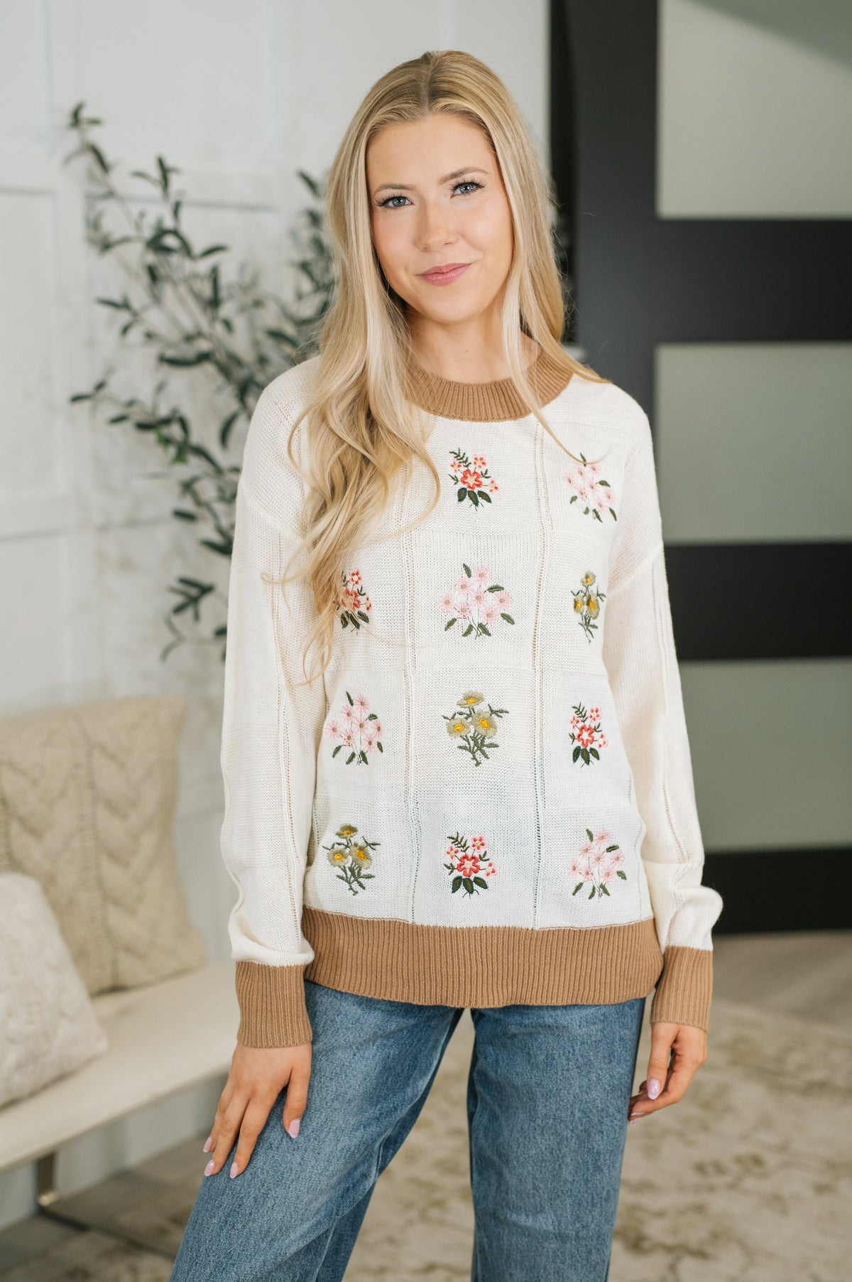 Sally Floral Block Sweater