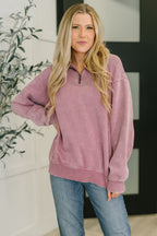 You Should Know Half Zip Pullover in Light Rose