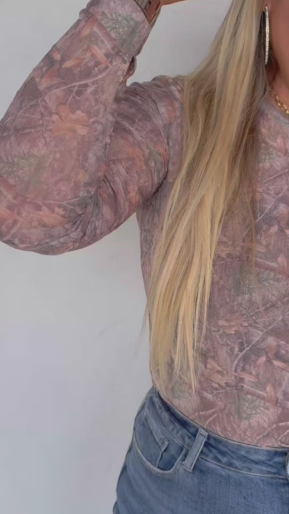 Camo Mesh Top