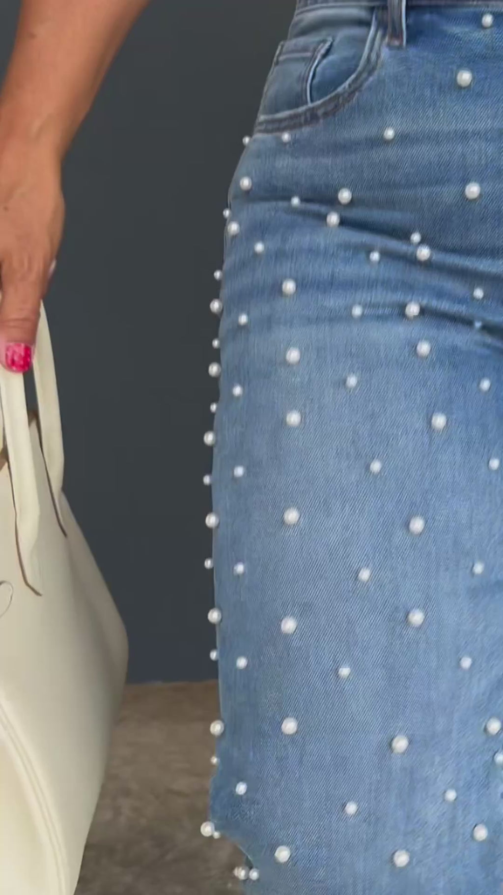 Denim & Pearls Crop Jeans