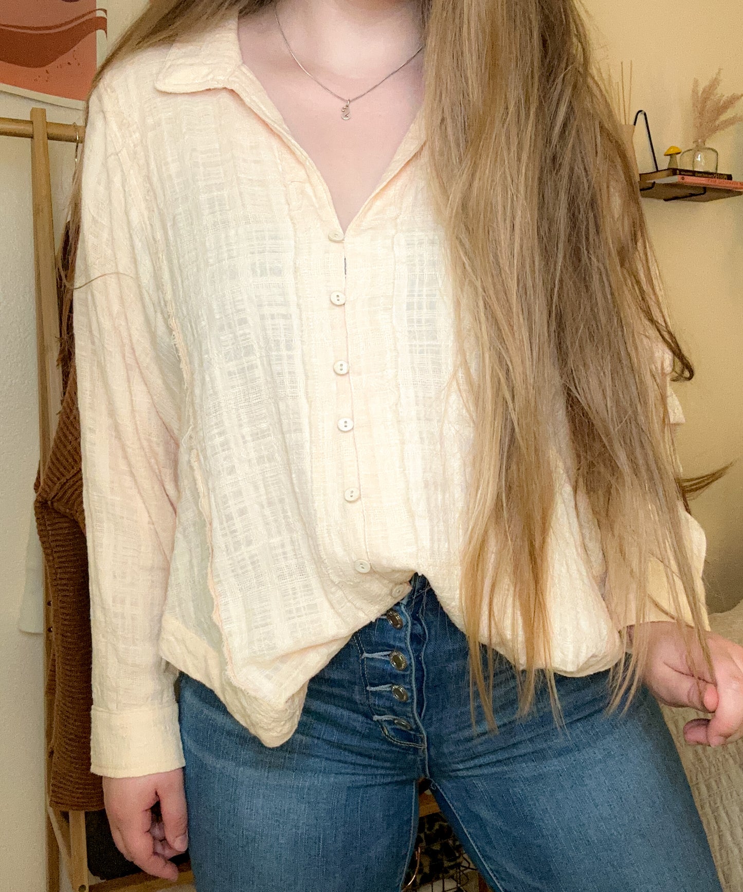Stone Button Up Top